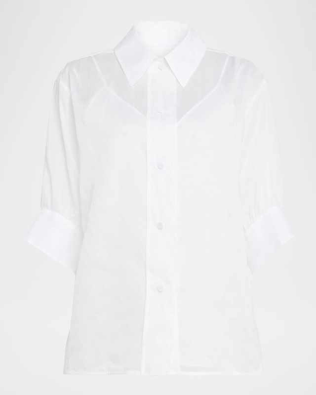 Volume Short-Sleeve Cotton Boxy Shirt